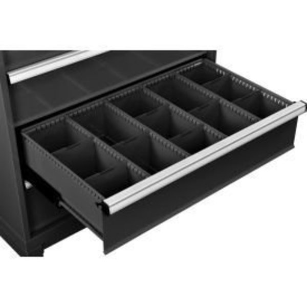 Global Equipment Dividers for 8"H Drawer of Modular Drawer Cabinet 36"Wx24"D, Black 316074